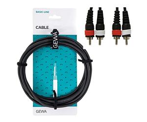 GEWA Twinkabel Basic Line 1,5m, negro, 2x Cinch - 2x Cinch, 190190