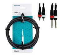 GEWA Twinkabel Basic Line 1,5m, negro, 2x jack 6,3 mm mono - 2x cinch, 190210