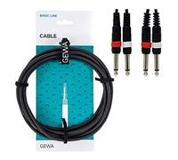 GEWA Twinkabel Basic Line 1,5m, negro, 2x jack 6,3 mm mono - 2x jack 6,3 mm mono, 190170