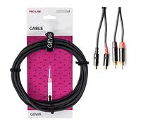 GEWA Twinkabel Pro Line, 3m, negro, REAN macho, 2x Cinch macho - 2x Cinch hembra (extensión), 190796