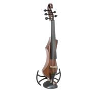 GEWA violín eléctrico, violín electrónico, Novita 3.0 dorado-marrón con adaptador para apoyos de hombro, 5 cuerdas