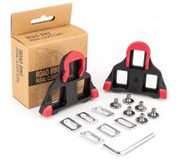 GEWAGE Calas Carretera Compatibles Shimano SPD-SL SM-SH10/11/12, TPU & PTFE, Amarillo/Rojo/Azul Opciones Float, para Zapatillas 3 Orificios, Incluye Tornillos (0° Float - Red)