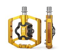 GEWAGE Pedales Automáticos MTB 2 en 1 con Reflectores - Lado Plataforma y Lado de 2 Orificios, Plataforma 110 mm, 3 Rodamientos Sellados, Tensión Ajustable, Rosca 9/16"