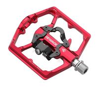 GEWAGE Pedales para Bicicleta de montaña-Pedales Planos para Bicicleta de Doble función y Pedales SPD-Pedales de Plataforma de 9/16" compatibles con SPD para Bicicleta de montaña de Carretera (Rojo)