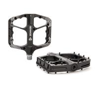 GEWAGE Set de Pedales MTB - Pedales de Bicicleta CNC de Aluminio, rodamiento de Bolas & Sistema de Sellado para Mountain Bike, Gravel, Trekking - Ideal para Downhill & Trail (Black)