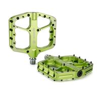 GEWAGE Set de Pedales MTB - Pedales de Bicicleta CNC de Aluminio, rodamiento de Bolas & Sistema de Sellado para Mountain Bike, Gravel, Trekking - Ideal para Downhill & Trail (Verde neón)