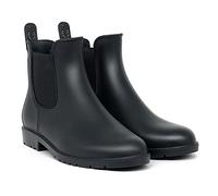 Geweo Botas De Agua Chelsea De Media Altura Para Mujer Botas De Lluvia Impermeables Para Mujer Botas Transpirables De Goma Caña Corta Suela Plana Y Gruesa Botas De Trabajo Negro Talla 41