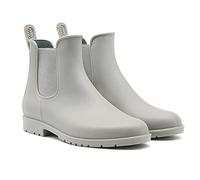 Geweo Botas De Agua Chelsea De Media Altura Para Mujer Botas De Lluvia Impermeables Para Mujer Botas Transpirables De Goma Caña Corta Suela Plana Y Gruesa Botas De Trabajo Gris Talla 40