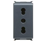 Gewiss 30203 enchufe bivalente 2P + T 10/16 A negro Playbus