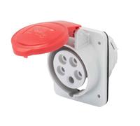 Toma Fija Empotrada 10 Grados IP54 3P+T 16A 380-415V 50/60Hz Rojo Cableado A Vi