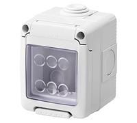 Gewiss Caja de superficie estanca Serie 27 para mecanismos SYSTEM de , IP55-2 Módulos, Gris RAL 7035, GW27042DY