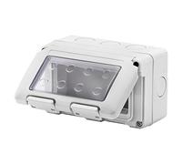 Gewiss Caja de superficie estanca Serie 27 para mecanismos SYSTEM de , IP55-4 Módulos, Gris RAL 7035, GW27044DY