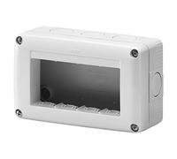 Gewiss Caja de superficie Serie 27 para mecanismos SYSTEM de GEWISS - IP40-4 Módulos - Gris RAL 7035 - GW27004DY