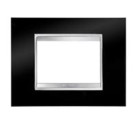 Gewiss chorus - Placa lux 3 módulos negro toner