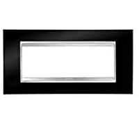 Gewiss chorus - Placa lux 6 módulos negro toner