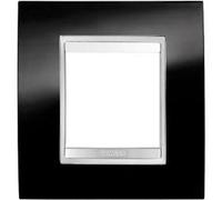 Gewiss Chorus - Placa Lux Interruptor 2+2 módulos Horizontal Negro Toner