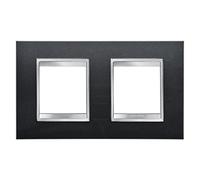 Gewiss Chorus - Placa Lux Interruptor 2+2 módulos Horizontal Pizarra