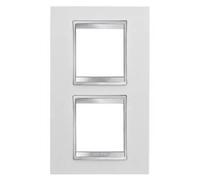 Gewiss Chorus - Placa Lux Interruptor 2+2 módulos Vertical 71 Blanco Leche