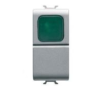 Gewiss Chorus - Pulsador 1 módulo 1 Polo Contacto Abierto 16a Test.Verde Titanio