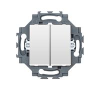 Gewiss Conmutador doble 1P, 250 V ac, borne de conexionado rápido, 10 AX, luminoso, neutro, serie Dahlia, 3,68 x 7,29 x 7,29 centímetros, color blanco, GW35052W