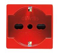 Gewiss Enchufe estándar Italiano/alemán 250 V CA, para líneas rectas, 2P+T 16 A, Bivalente, P40, 2 módulos, rojo, System