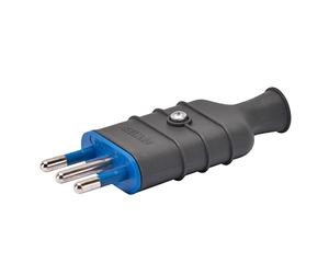 Gewiss Enchufe móvil, derecho, estándar italiano, 2P+T 10A 250V AC, tipo S11, pizarra