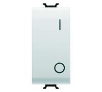 Gewiss GW10004DY - Interruptor bipolar de 250 V CA, 16 AX, neutro, símbolo 0/I, 1 módulo, blanco, serie Chorus