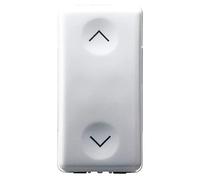 Gewiss GW20521 Pulsante Unipolare 250V AC NA+NA 10A Con Interblocco Su e Giu System White