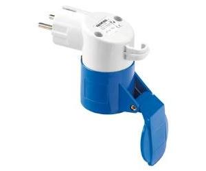 Gewiss GW64209 Adaptador de Enchufe eléctrico Tipo E (FR) Azul - Adaptador para Enchufe (Tipo E (FR), 230 V, 50-60 Hz, 16 A, Azul, 2P+T)