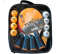 GEWO Family & Friends Set | Ping Pong Set - Raqueta de tenis de mesa para hobby y ocio con 8 pelotas TT y práctica bolsa de almacenamiento