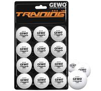 GEWO - Pelota de Entrenamiento 40+, Paquete de 12 Unidades, Unisex Adulto, Pelota de Ping Pong, 85931200, Blanco, 40 mm