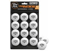 GEWO - Pelota de Entrenamiento 40+, Paquete de 12 Unidades, Unisex Adulto, Pelota de Ping Pong, 85931200, Blanco, 40 mm