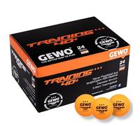 GEWO Pelotas de Tenis de Mesa Training 40+ - 3 Estrellas de plástico ABS con Costura - Pelotas de Ping Pong, diámetro 40+mm, Paquete de 24 Unidades, Naranja…