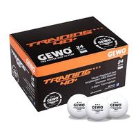 GEWO Pelotas de Tenis de Mesa Training 40+ - 3 Estrellas de plástico ABS con Costura - Pelotas de Ping Pong, diámetro 40 + mm, Paquete de 24 Unidades, Color Blanco