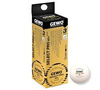 GEWO Select Pro - Pelotas de Ping Pong de Mesa (3 Estrellas, plástico, 40+, con Costura), con certificación ITTF, 3 Pelotas de Ping Pong Profesionales, Color Blanco, 40+ mm, Color