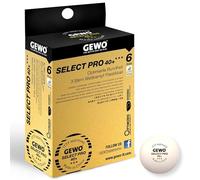 GEWO Select Pro - Pelotas de Ping Pong de Mesa (3 Estrellas, plástico, 40+, con Costura), con certificación ITTF, 6 Pelotas de Ping Pong Profesionales, 40 mm de diámetro, Color Blanco