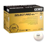 GEWO Select Pro - Pelotas de Ping Pong de Mesa (3 Estrellas, plástico, 40+, con Costura), con certificación ITTF, 72 Pelotas de Ping Pong Profesionales, Color Blanco, 40+ mm, Color