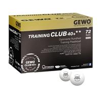 GEWO Training Club - Pelotas de Tenis de Mesa (2 Estrellas, 40+, plástico ABS con Costura), Color Blanco
