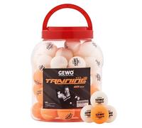 GEWO Trainingsball 40+ weiß/Orange gemischt 60er Pelota de Ping Pong, Unisex Adulto, Blanco/Naranja, 60