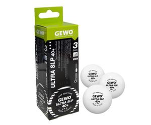 GEWO Ultra SLP - Pelotas de Tenis de Mesa de 3 Estrellas, Hechas de plástico, más de 40 sin Costuras, Pelotas de competición certificadas por ITTF, 3 Pelotas de Tenis de Mesa Profesionales, Color