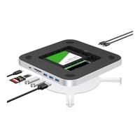 GEWOKLIY Docking Station Mac Mini Dual NVMe/SATA y 2.5 inch SSD Enclosure, USB C 10Gbps, Lectores SD/TF para M1/M2/Studio