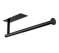 Gewtur Portarrollos Cocina, Portarrollos Papel Cocina Pared Acero Inoxidable, Portarollos Papel de Cocina Adhesivo para Cocina y Baño, Negro