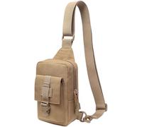 Gexgune Bolsa de pecho táctica 1000D, bandolera para montar a caballo, para exteriores, escalada, deportes, camping, senderismo, viajes (Khaki)
