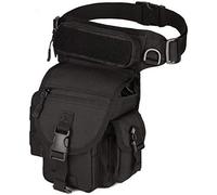 Gexgune Bolsas de Escalada | Impermeable Nylon Tactical Drop Leg Bag Sistema Molle Herramienta de Caza Paquete de Cintura Cinturón Bolsa Muslo Hombres Mujeres Equipo Militar (Negro)