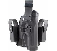 Gexgune Tactical Leg Holster Funda para Pistola de Muslo Derecho con Paleta Derecha con Linterna de botón a presión (4 Modelos 2 Colores Opcionales)