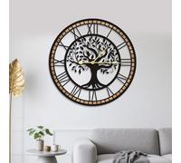 GEXHSRGD Relojes de Pared para Sala de Estar Reloj de Pared Grande Reloj del Árbol de la Vida, silencioso y sin tictac, Ideal para Decorar Paredes, Salas de Estar y cocinas(60 cm)