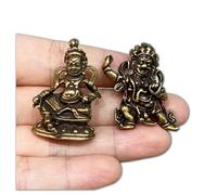 Gexifei Estatua de Buda Mahakala de latón Retro, 2 uds., 3,4 cm, Adornos creativos para el hogar de Dios de la Riqueza Huang, té para Mascotas