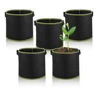 GEXINKEJI Paquete de 5 Plant Grow Bags 12 litros Bolsas de Plantas Reutilizables Bolsas de Plantas no Tejidas con Asas de Plantas Adecuadas para Tomates Flores Huerto Maceta Invernadero