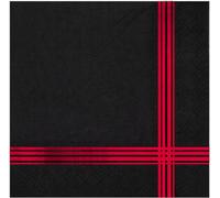 Gexolenu 100 servilletas negras y rojas de 3 capas para cóctel de 5 pulgadas, servilletas desechables de bar, servilletas de papel de fiesta, postre de papel para boda, baby shower, cumpleaños