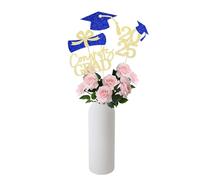 Gexolenu 16 centros de mesa de graduación 2024 dorados y azules de doble cara para mesas, centros de mesa 2024, suministros de fiesta, decoraciones de fiesta de graduación, clase de 2024, juego de 4